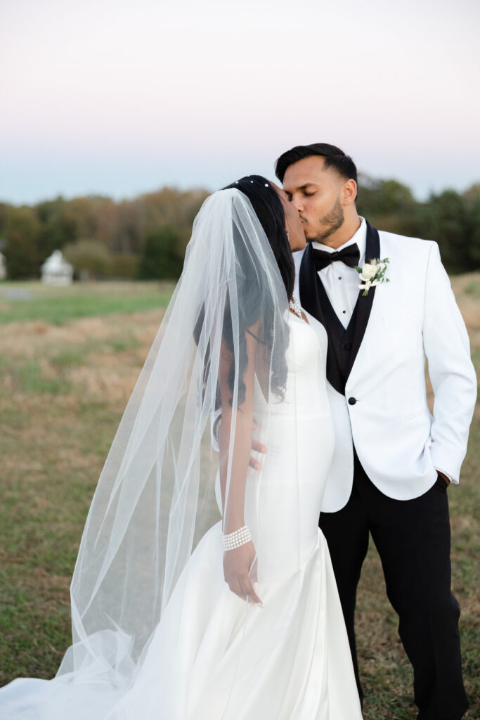 Modern and chic couple portrait at South Atlanta wedding venue