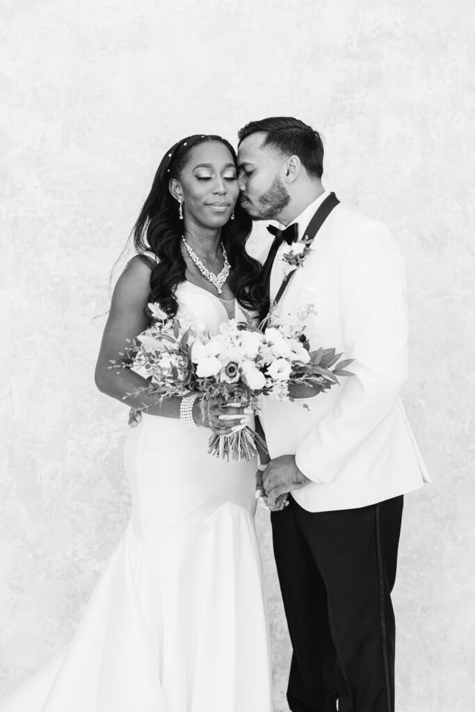 Modern and chic couple portrait at South Atlanta wedding venue
