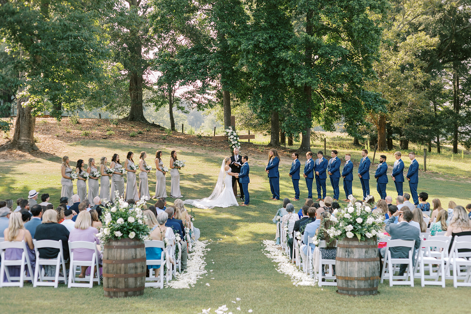 Wedding ceremony site in the valley at The Venue at Murphy Lane located in Newnan, GA just one hour away from Atlanta, GA